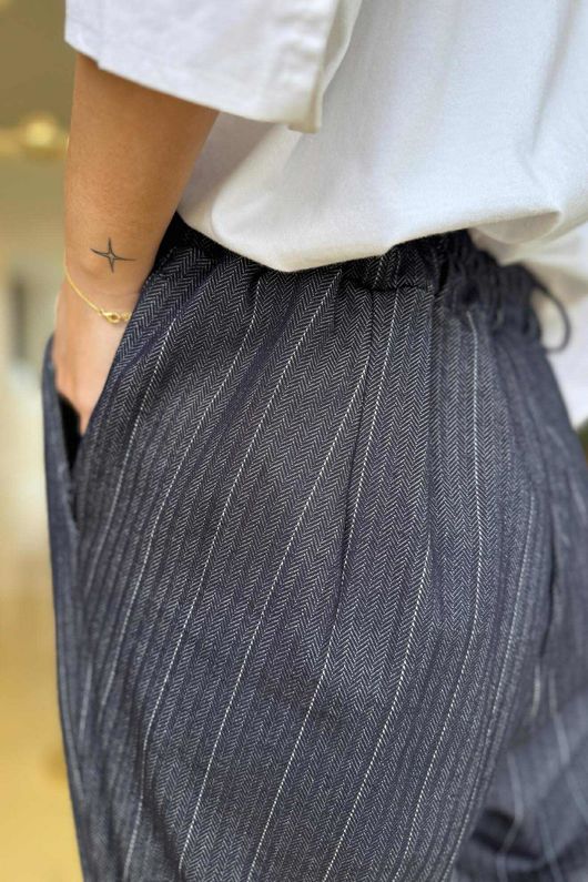 Wall Street Stretch Herringbone City Pant Navy